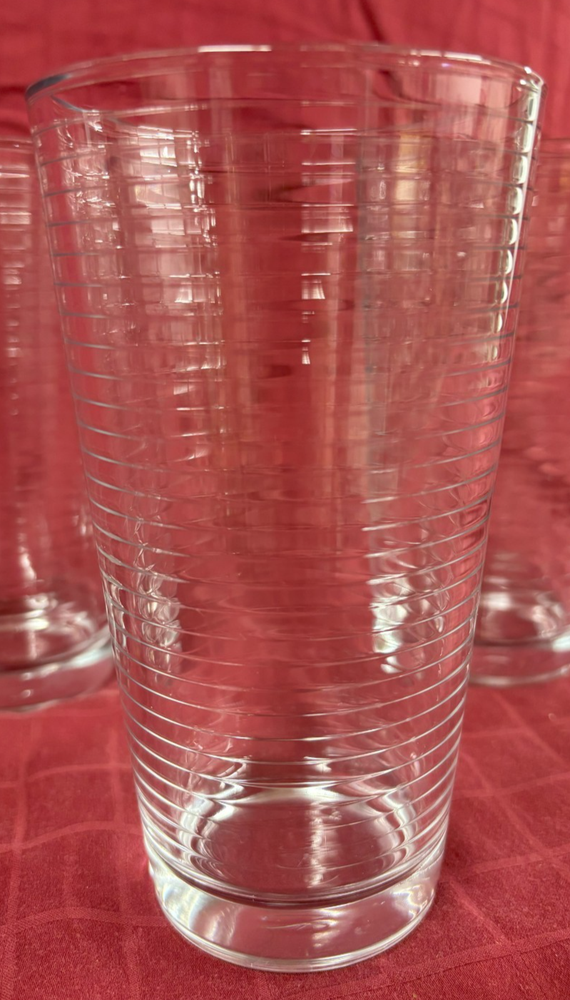 Palaks Pasabache Doro 16oz Horizontal Line Ring Tumbler Glass Set of 6