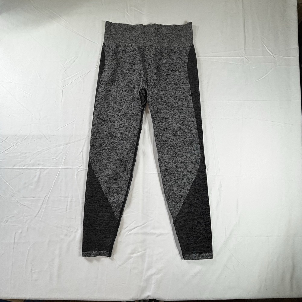 Pink Victoria's Secret Seamless Leggings Womens Large Workout Black Contrast