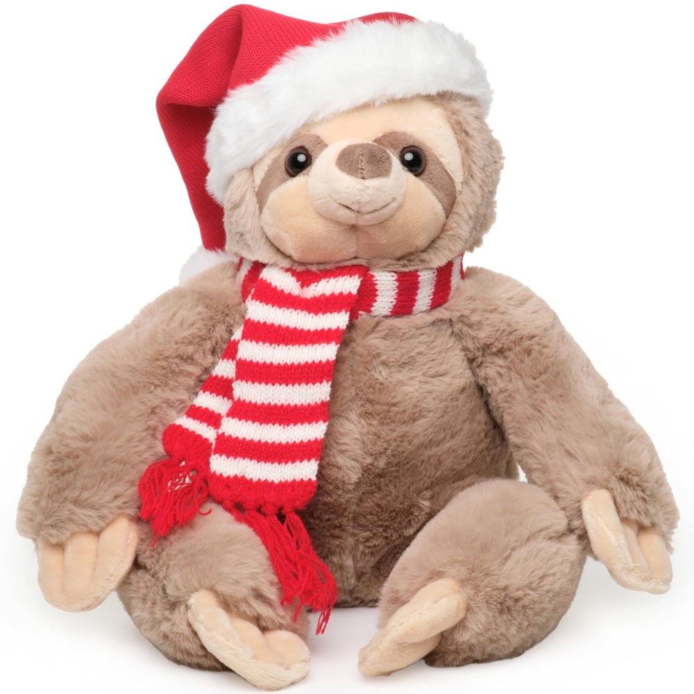 Bearington Santa Sloth Stuffed Animal Plushie, 16 Inch Christmas Sloth, Ideal...
