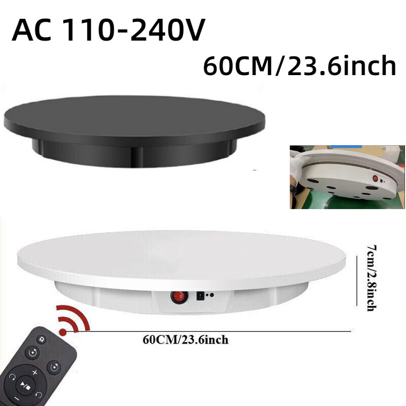 Jewelry Show Holder 60CM Display Stand Remote Electric Turntable 45-120Sec/rev