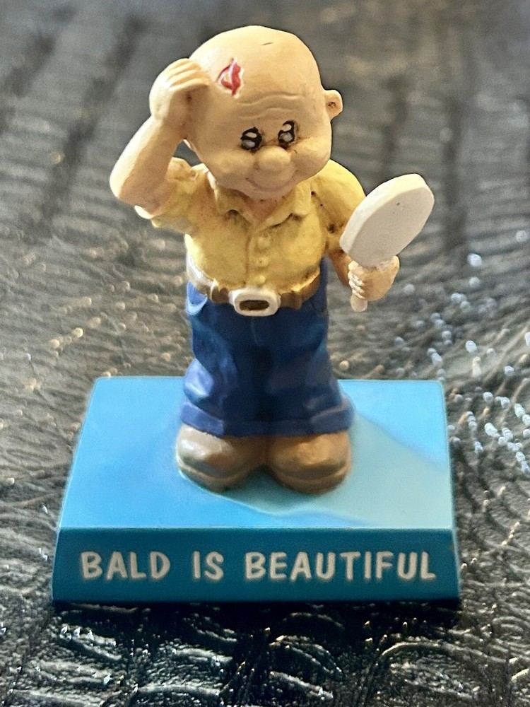Russ Berrie Figurine, Silli-Sculpts, Bald Is Beautiful #13226 VTG 1970’s Retired