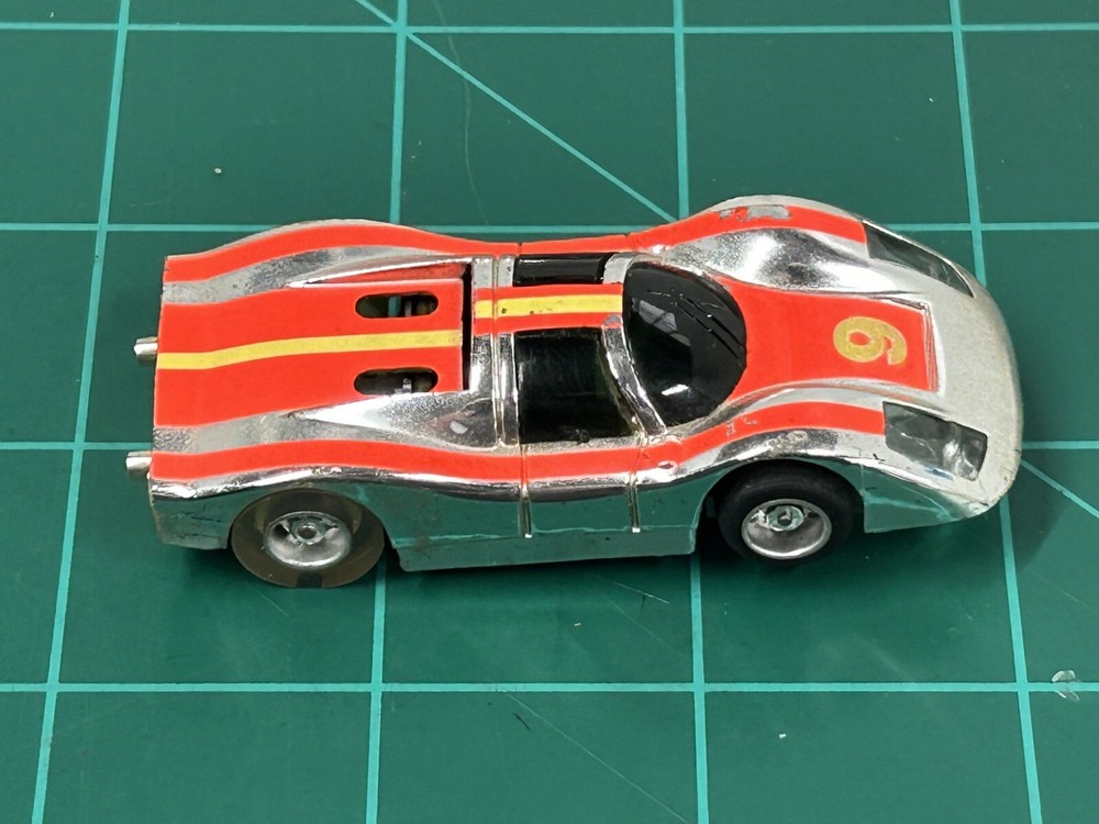 Chrome Tyco Porsche HO Slot Car #9 Runs On Aurora & Afx Track