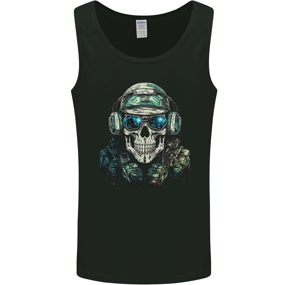 Military Skull Army Marines Artillery Soldier Mens Vest Tank Top