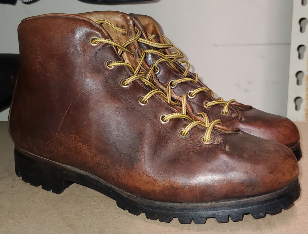 VTG Pivetta Roccia Vibram Men’s Sz 6.5 Leather Italy Trail Hiking Boots Brown
