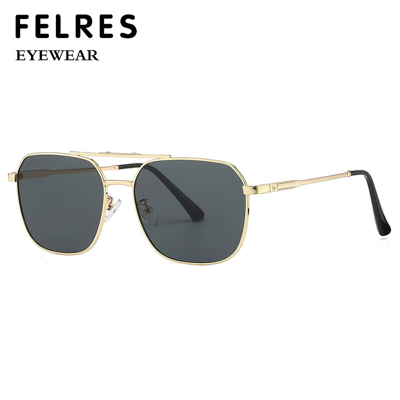 Metal Square Sunglasses for Men UV400 Outdoor Driving Travel Glasses