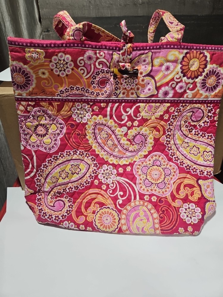 Vera Bradley Lightweight Tote Bag with Pockets for Travel and Work