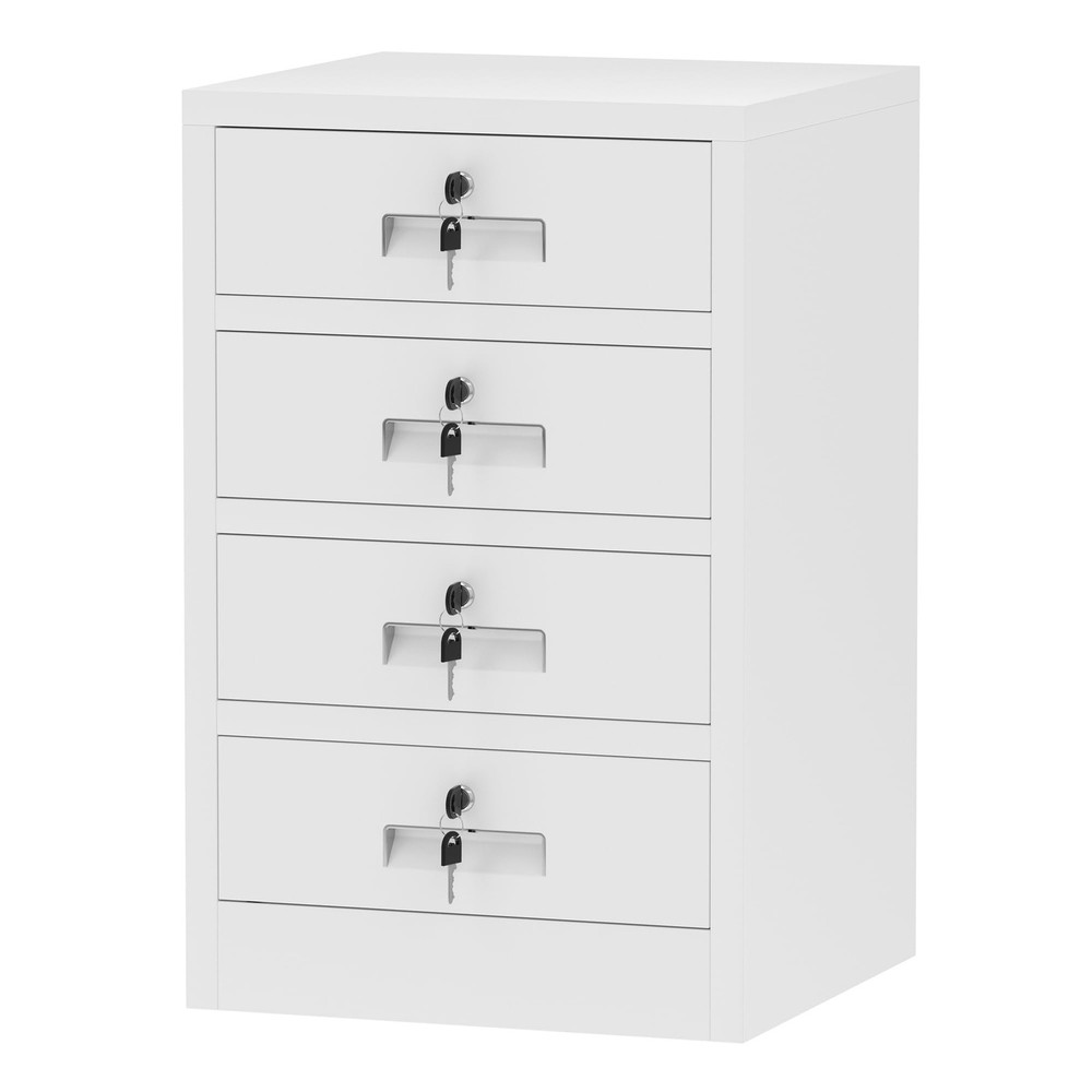 Metal Storage Cabinet with Lockable Drawers for Home Office Bedroom Living Ro...