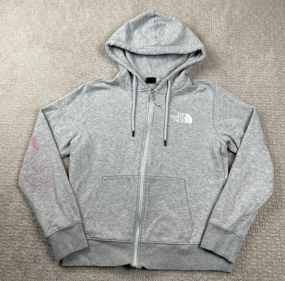 The North Face Hoodie Womens Small Gray Full Zip Fleece Sweatshirt Jacket Hiking