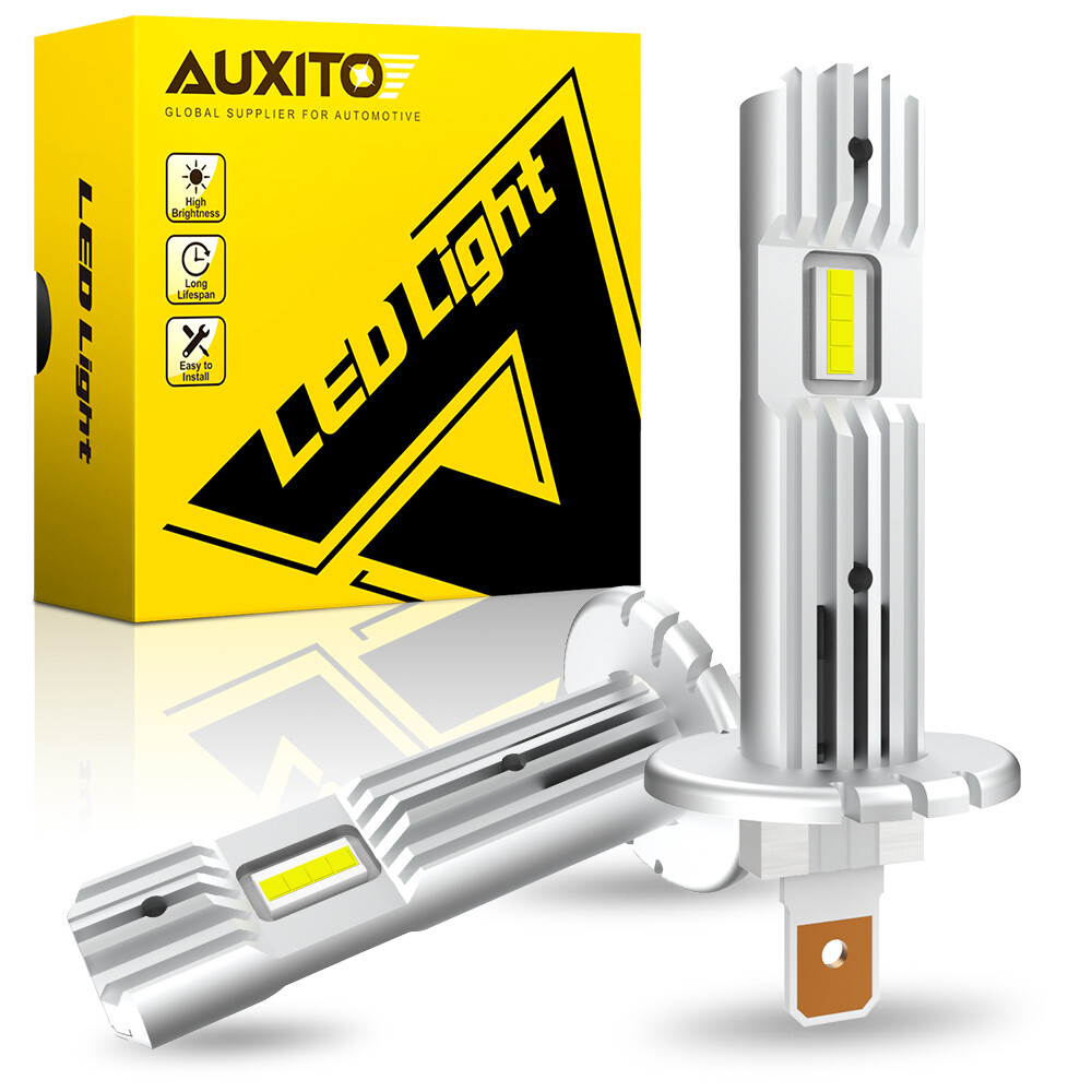 2x AUXITO LED H1 Headlight Bright Bulbs High Low Beam White 6500K Fog DRL Lamps