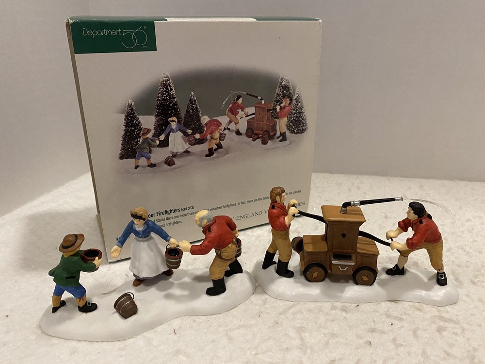 Dept 56 VOLUNTEER FIREFIGHTERS (Set of 2) New England Village 56635 56.56635 Box