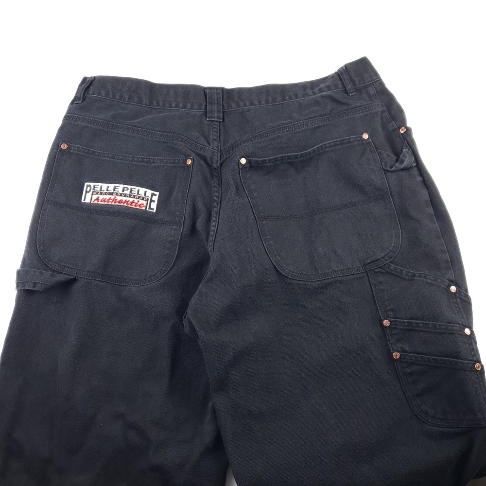 Vintage Pelle Pelle Jeans Mens 42 Black Denim Marc Buchanan Baggy Skater Y2K 90s