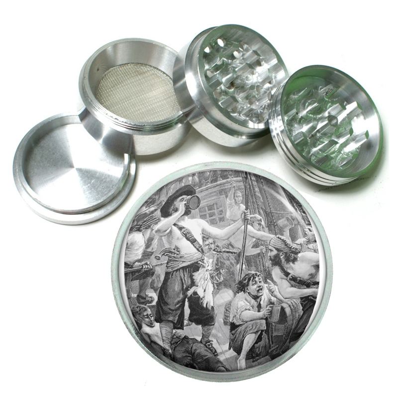 Vintage Pirate Ship D8 Aluminum Herb Grinder 2.5
