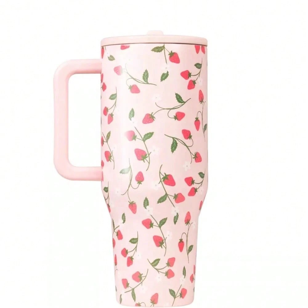 HydroJug Traveler Water Bottle Leak-Proof, Insulated Cup, 32oz / 40oz Strawberry