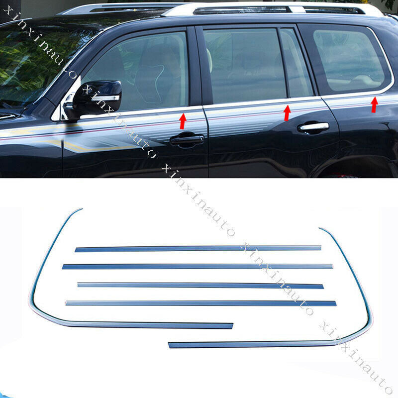 Stainless Car Bottom Window Frame Sill Trim For Toyota Land Cruiser LC200 08-21