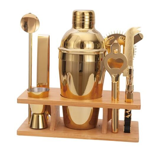 9Pcs Bartending Kit with Cocktail Shaker and Mixing Tools for Bar Drinks