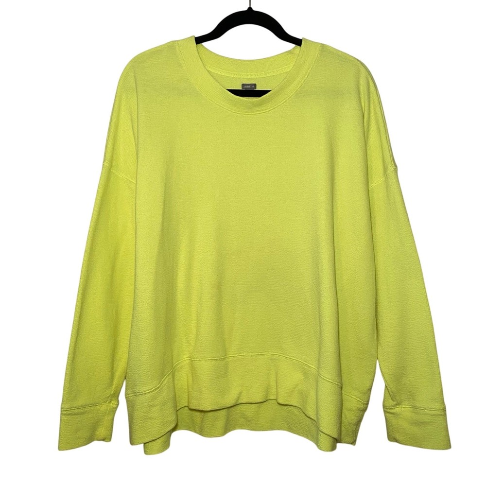Aerie Neon Green Loungewear Crewneck Pullover Sweatshirt Women's size Large