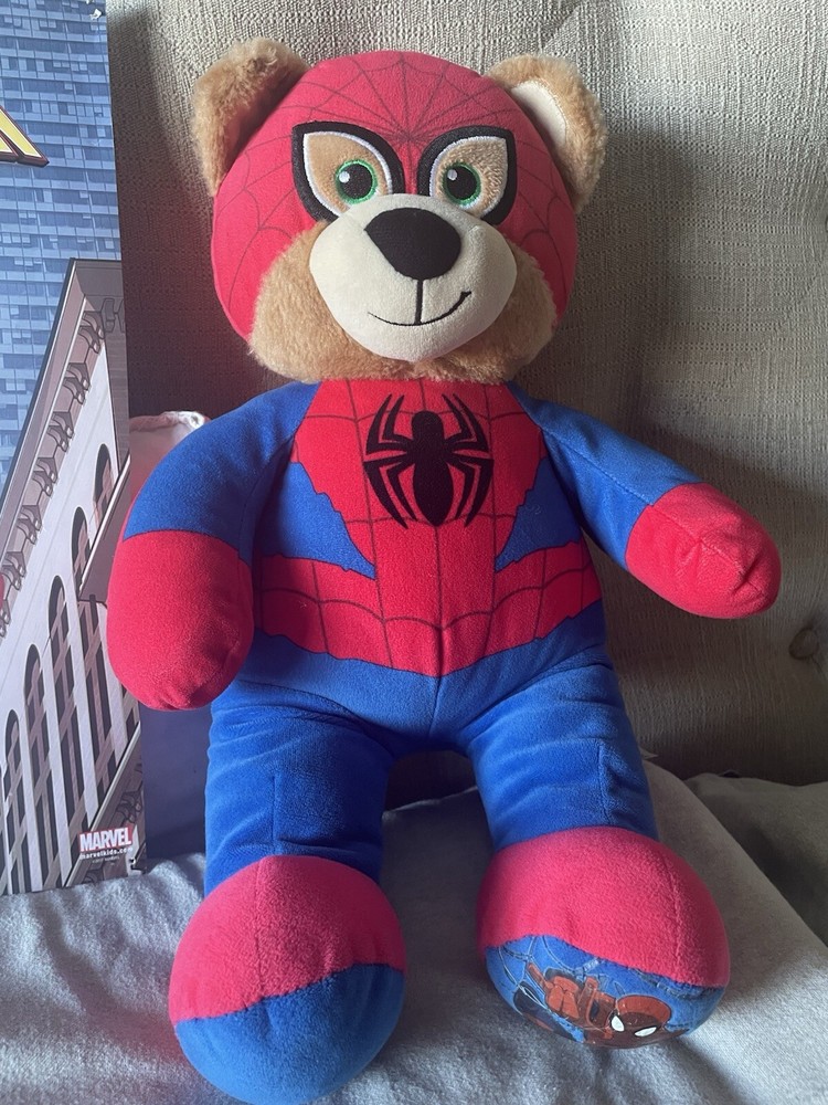 Build A Bear Workshop Marvel Spider-Man 15” Plush Stuffed Toy+Exclusive Poster