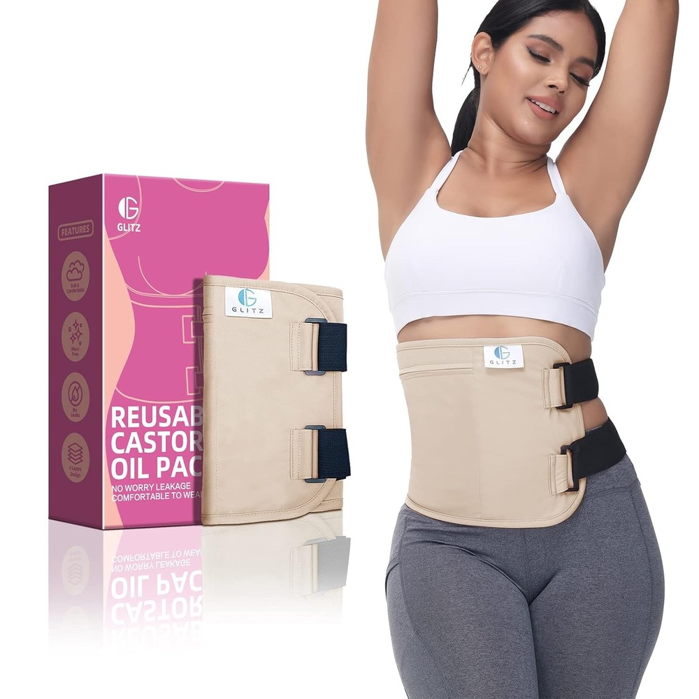 Castor Oil Pack Wrap – Reusable Organic Castor Oil Packs for Liver (Compress),