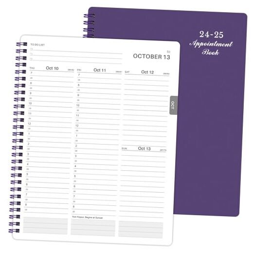 2024-2025 Weekly Appointment Book/Planner - Daily Purple Appointment Book