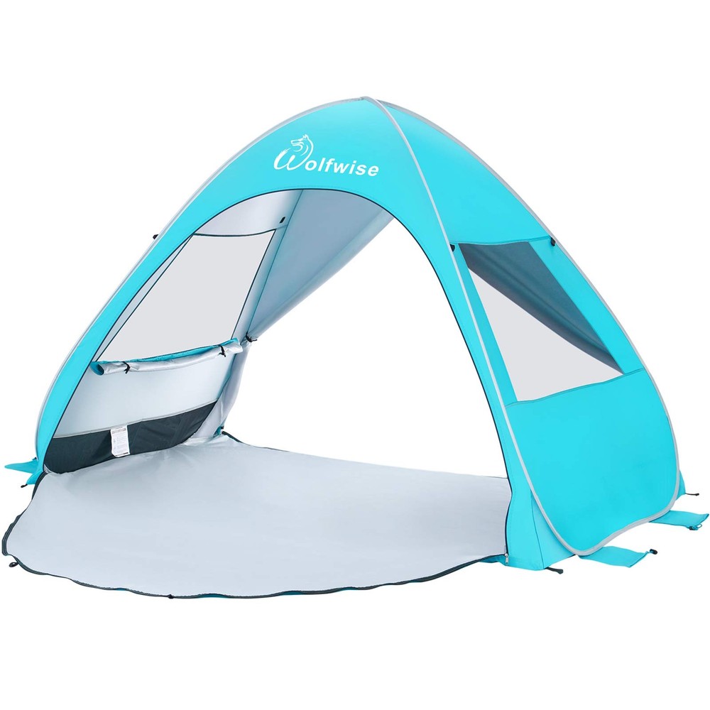 UPF 50+ Easy Pop Up 4 Person Beach Tent Sun Shelter Instant Automatic Portabl...
