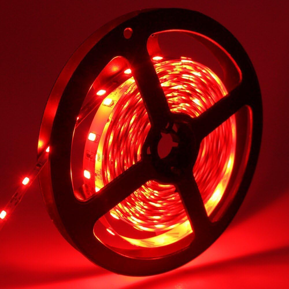 Red LED Strip Light 16Ft 5M 300 LEDs 5050 SMD 12V Flexible Waterproof
