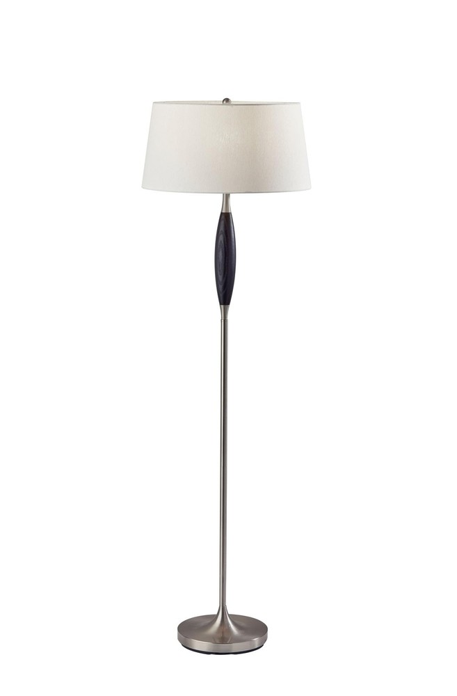 Pinn Floor Lamp 60 Black & Brushed Steel Nickel, Black Brushed