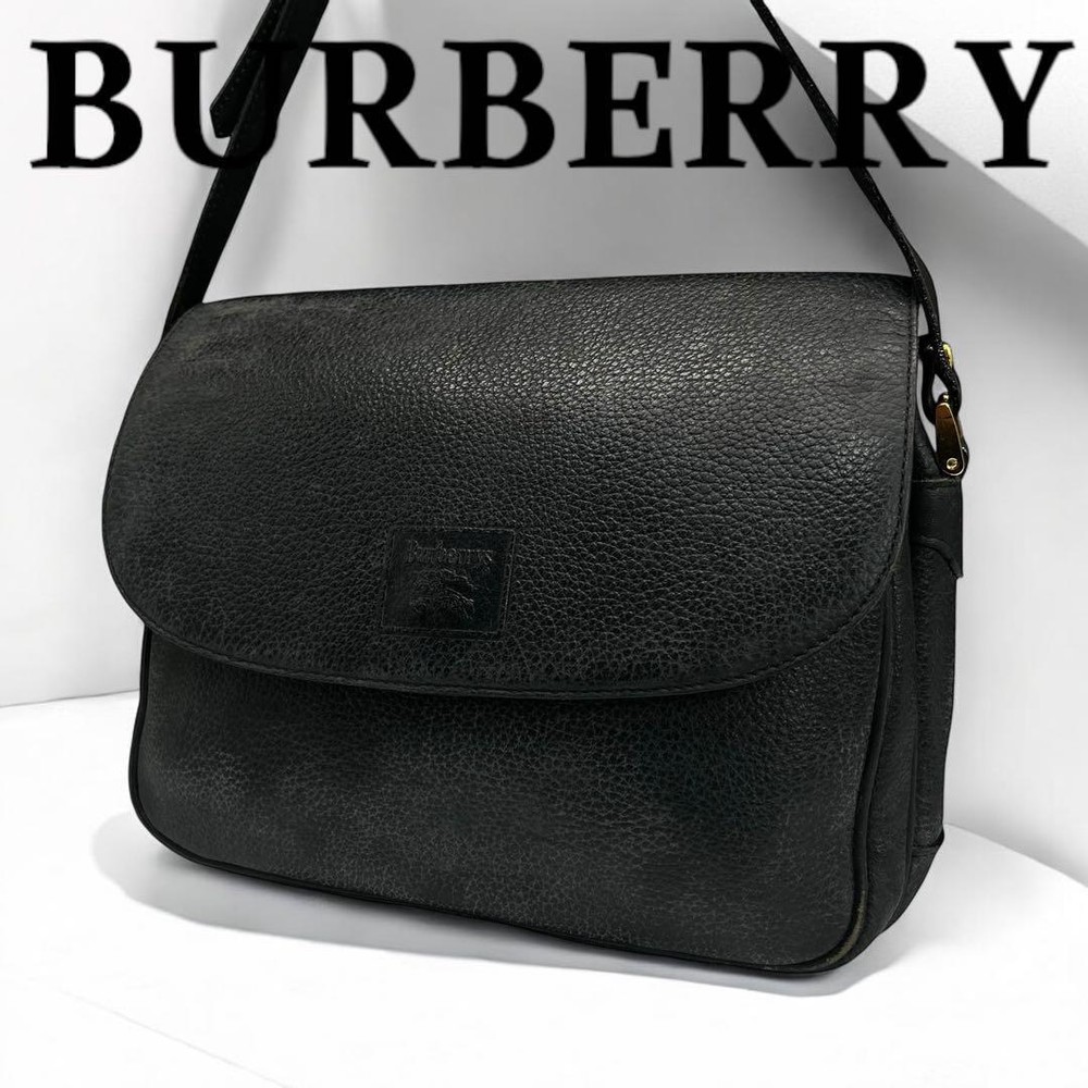 Burberry Shoulder Bag Nova Check Leather Black Authentic F11181310