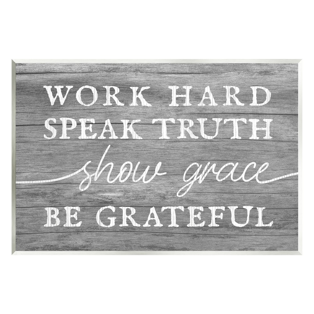 Stupell Be Grateful Rustic Grain Pattern Motivational Phrase