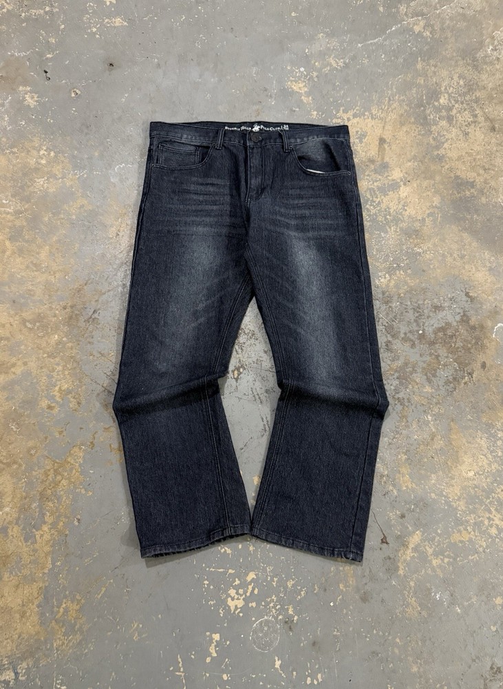 Vintage Black Beverly Hills Polo Club Baggy Wide Leg Y2K Essential Jeans-36x30