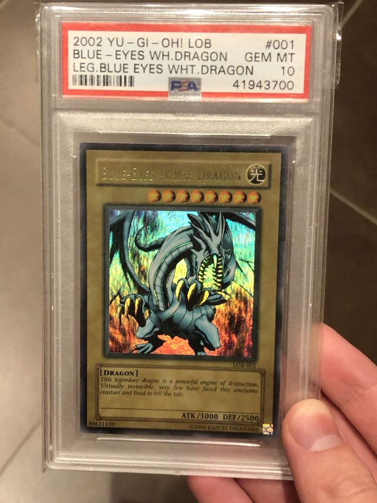 Blue-Eyes White Dragon LOB-001 Wavy PSA 10 Yu-Gi-Oh Legend of Blue Eyes