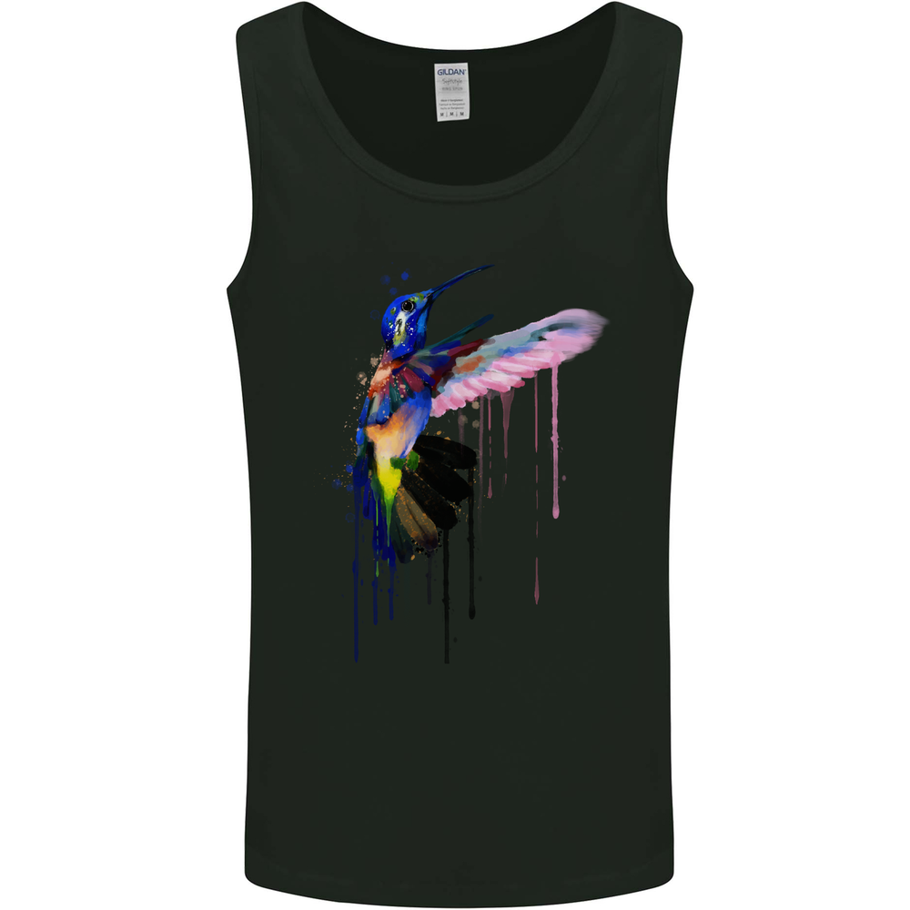 Hummingbird Watercolour Bird Mens Vest Tank Top