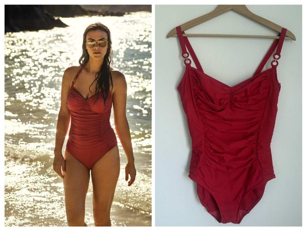 PRIMA DONNA Sherry Red Ruching Slimming One Piece Swimsuit Size 36E Resort Wear