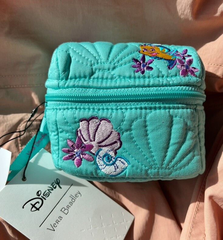 Vera Bradley Disney Mermaid Ariel Accessory Mini Treasure Chest Cosmetic Bag NWT