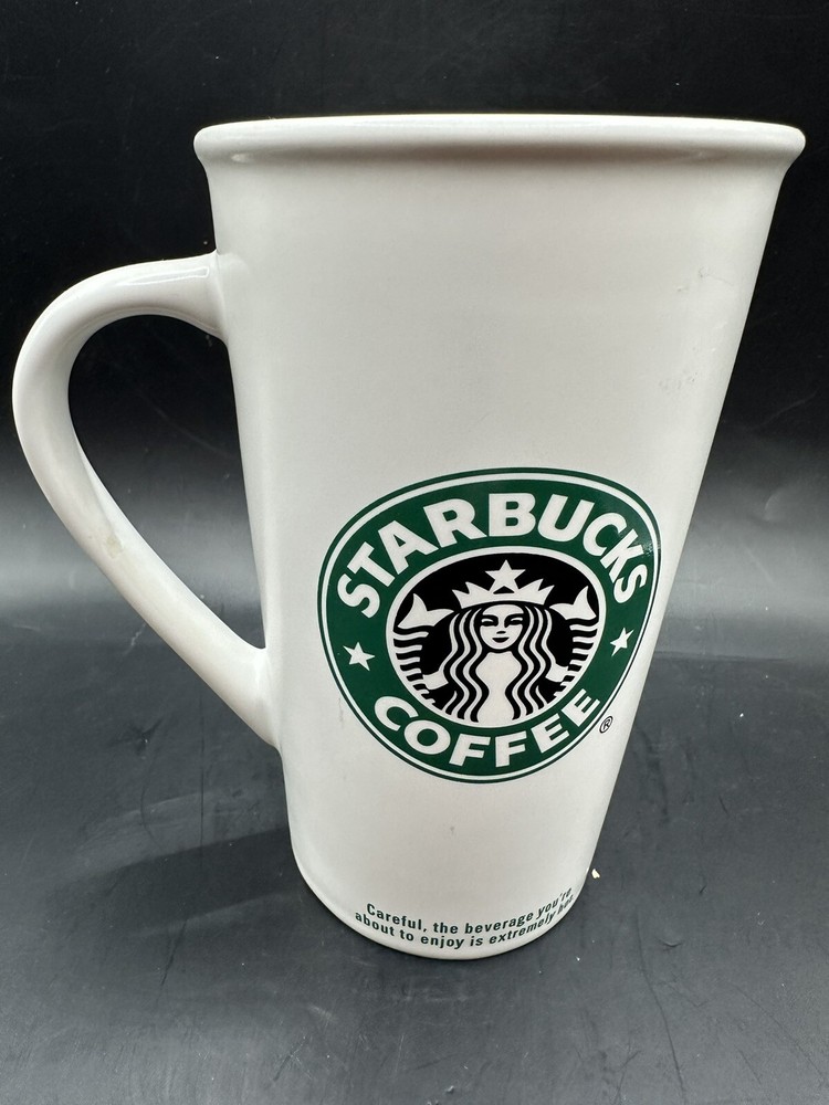 Starbucks White 16 Oz Ceramic Coffee Mug with 2006 Classic Logo