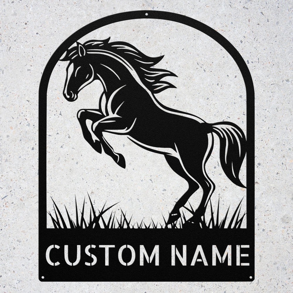 Personalized Ranch Decor Custom Horse Metal Sign Horse Lover Gift Stable Signs