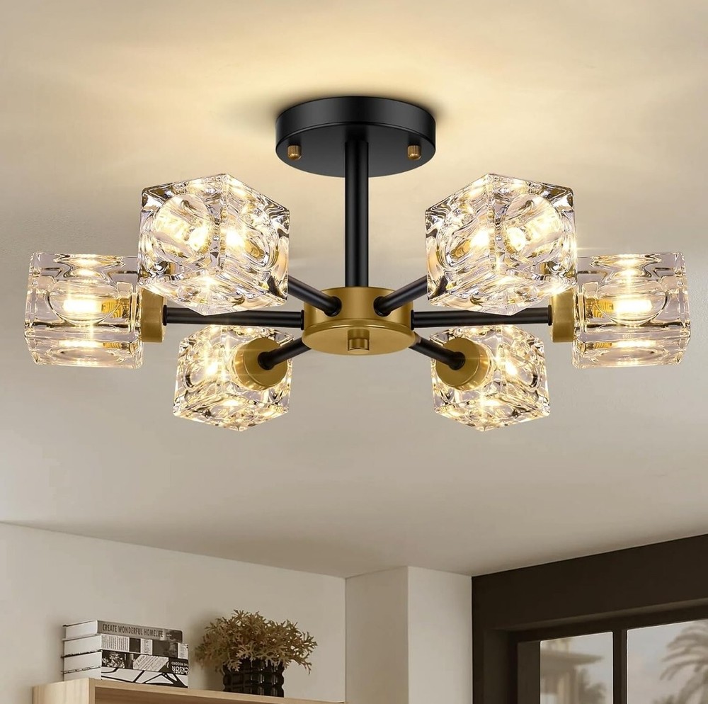 Sputnik Chandelier Semi Flush Mount Ceiling 6 Light Pendant Fixture JC2035.6
