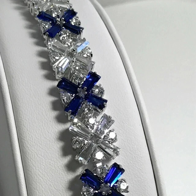 8Ct Round Lab Diamond Tennis Bracelet in 14K White Gold Plated for Women