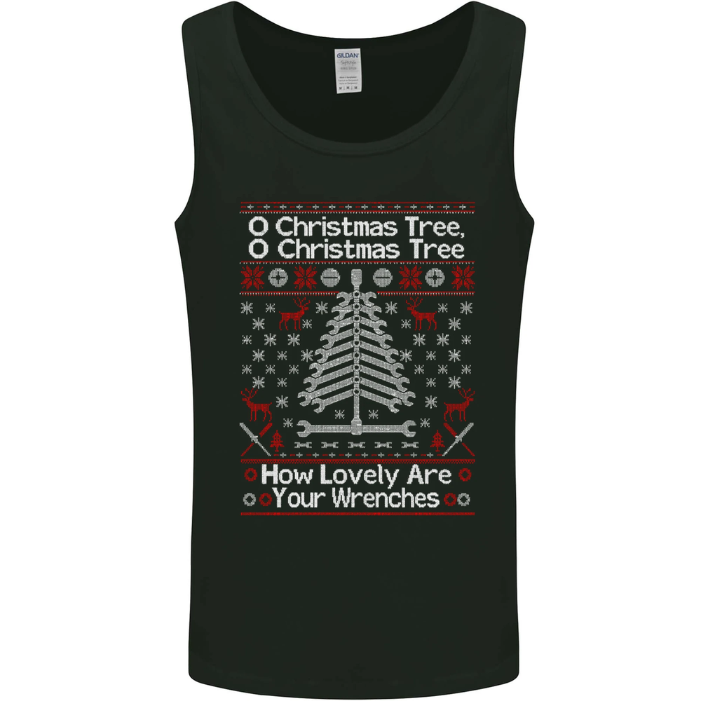 Christmas Tree Wrenches Mechanic Vest Tank Top for Men