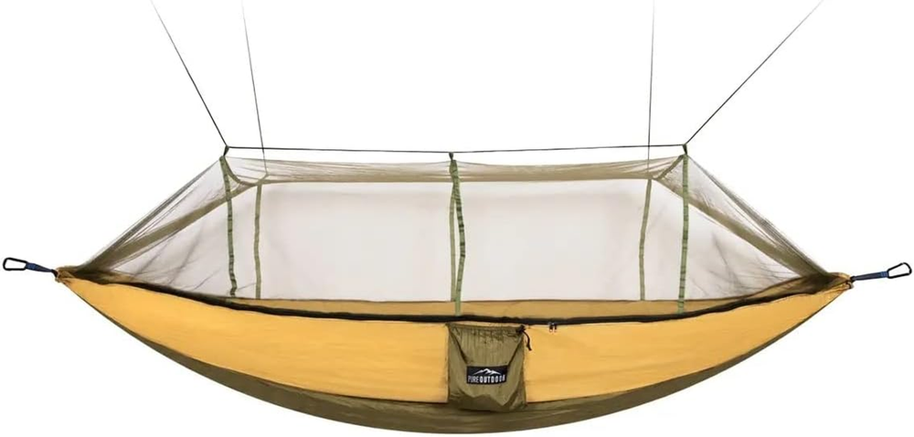 Camp Hammock - with Bug Mesh and Built-In Carrying Case, Large Size, Holds 2 Per