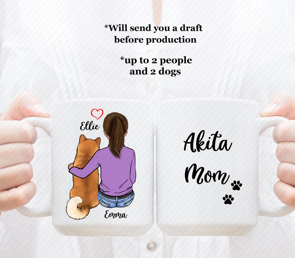 Custom Akita Mug Akita Lover Mug Gift For Dog Lover Custom Dog Mug Akita Dad Mug