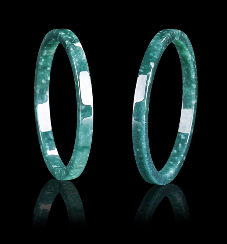 Certified Natural Burma A-Grade Icy Blue Water Jade Square Bracelet 63-64mm