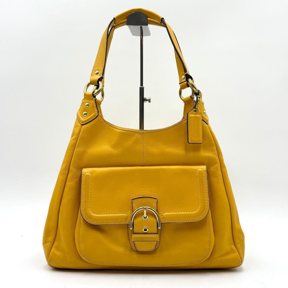 COACH Soho Leather Shoulder Tote Bag in Yellow Style F24686