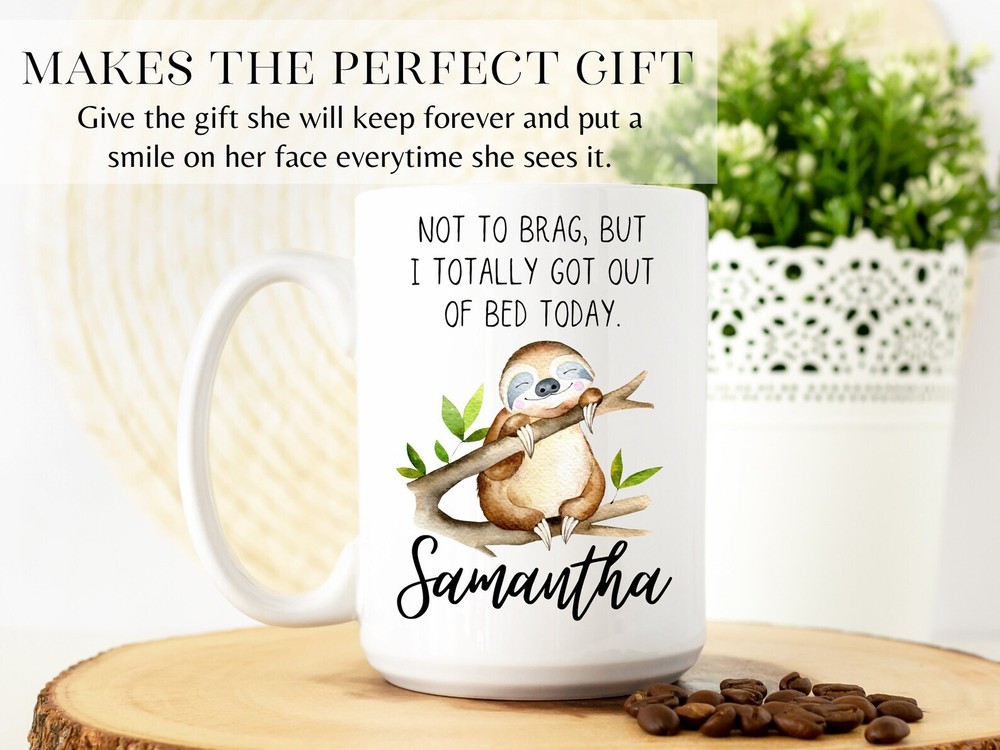 Personalized Sloth Mug Custom Name Gift For Sloth Lovers
