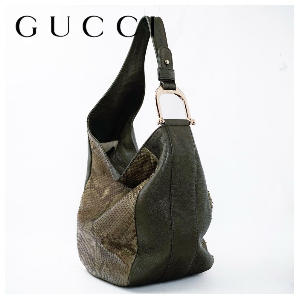 GUCCI Tom Ford Python Leather Hobo Bag