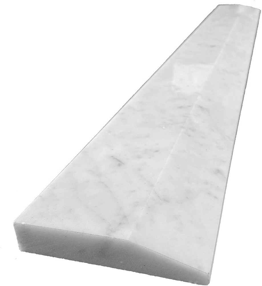 Italian Carrara White Bianco Grey Marble Single Hollywood Beveled Edge