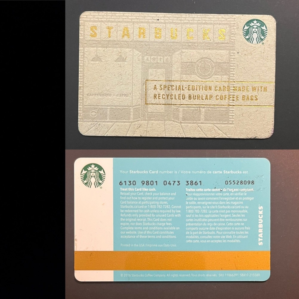 Starbucks Canada Recycled Burlap Coffee Bag Gift Card-image