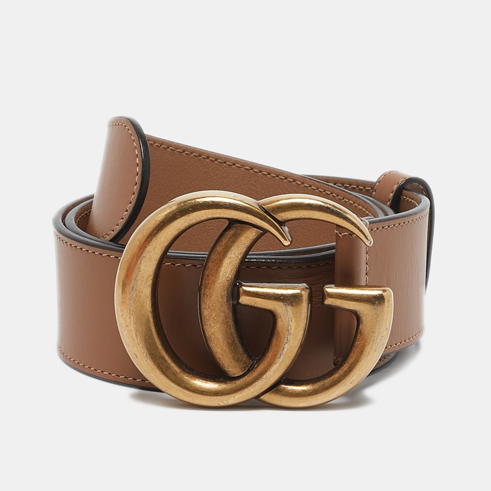 Gucci GG Marmont Tan Leather Belt 70 CM Buckle