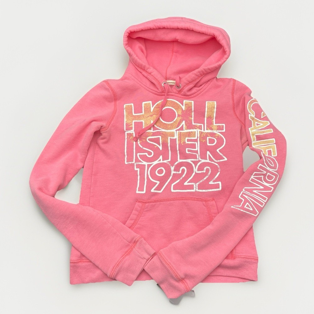 Hollister Y2K Hoodie Women’s Small Pink 1922 Pullover Sweatshirt Vintage