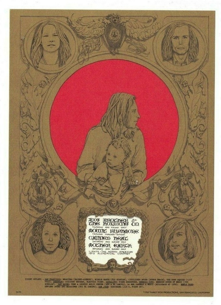 1967 Big Brother & The Holding Company Canned Heat Avalon Ballroom Family Dog Postcard FD-72 NM B-2