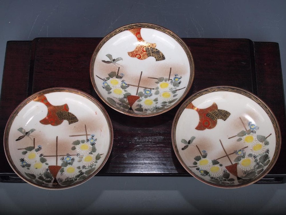 Japanese Kutani Ware Old house clearance item antique plate super cheap X626A113
